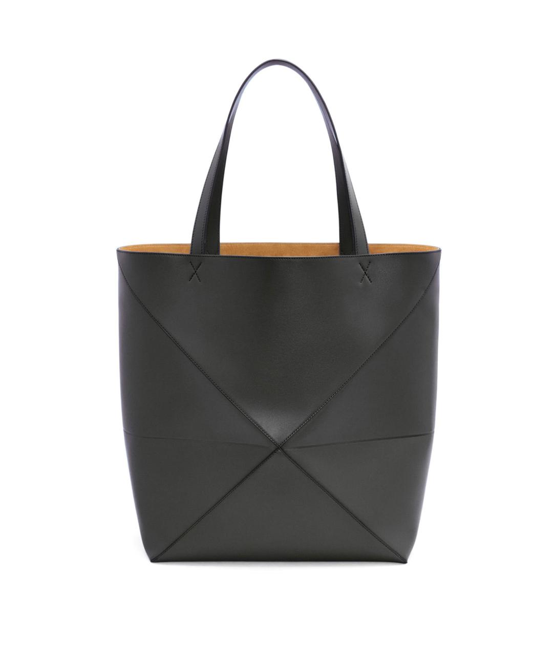 LOEWE Черная кожаная сумка тоут, фото 4