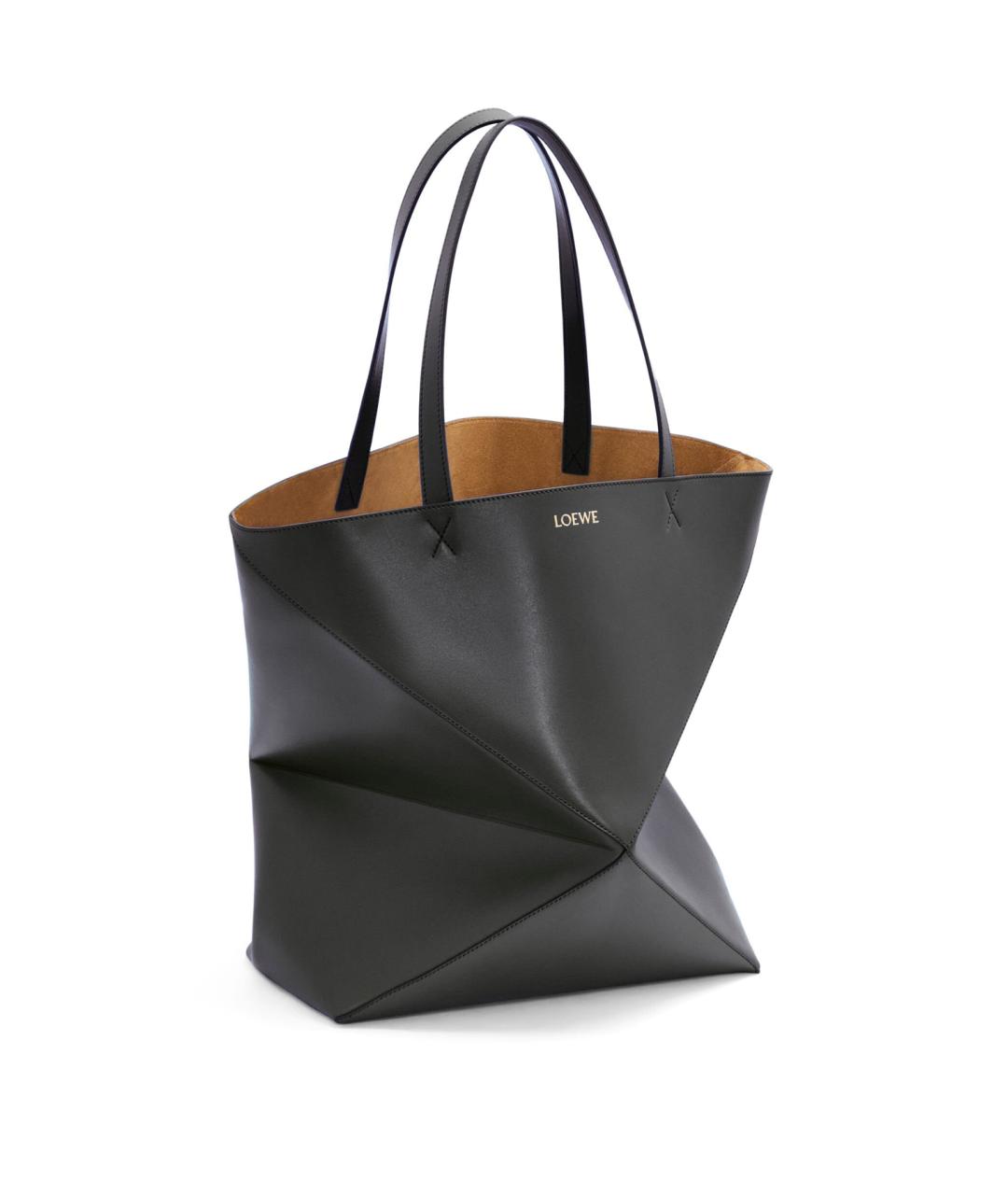 LOEWE Черная кожаная сумка тоут, фото 2