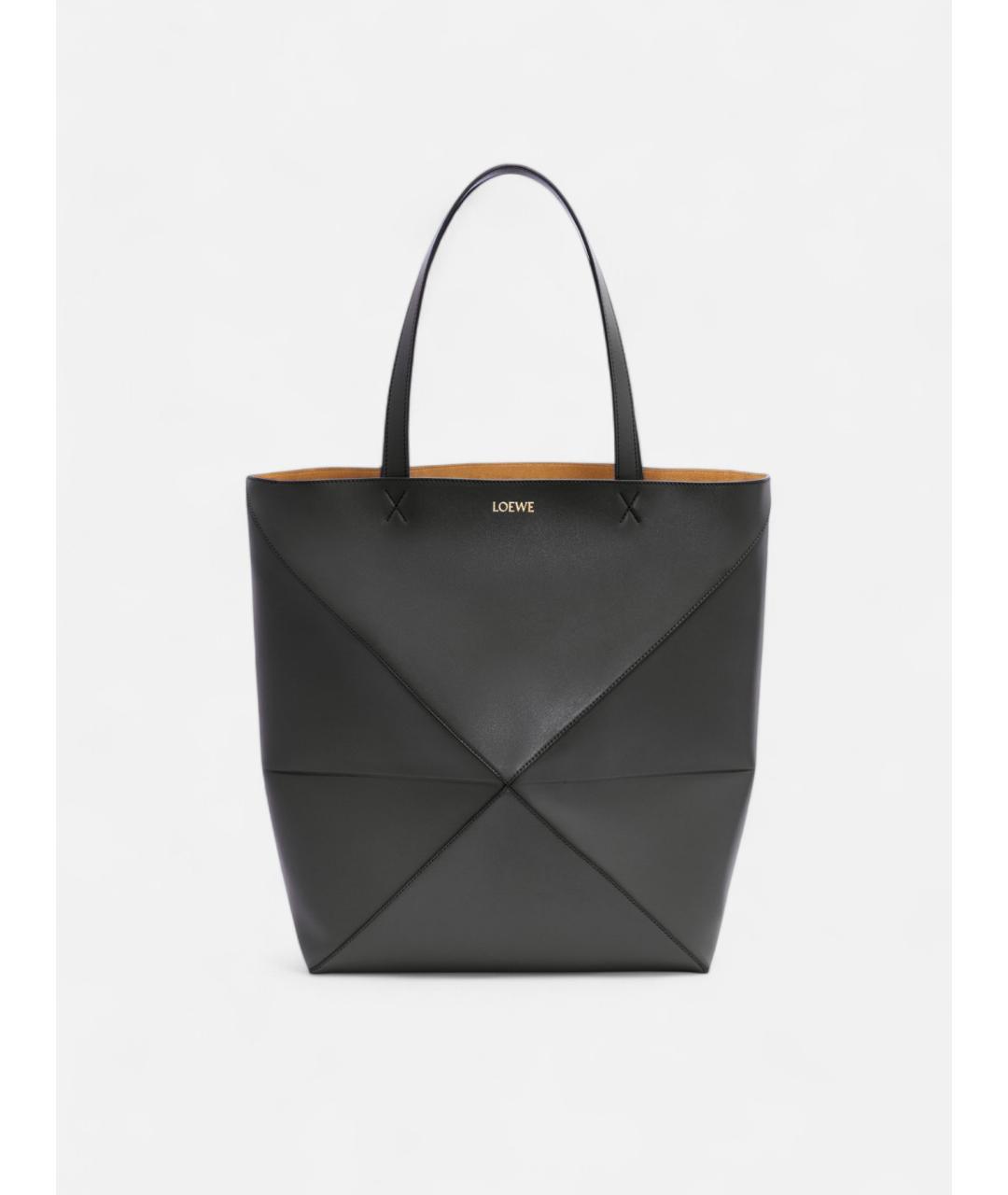 LOEWE Черная кожаная сумка тоут, фото 6