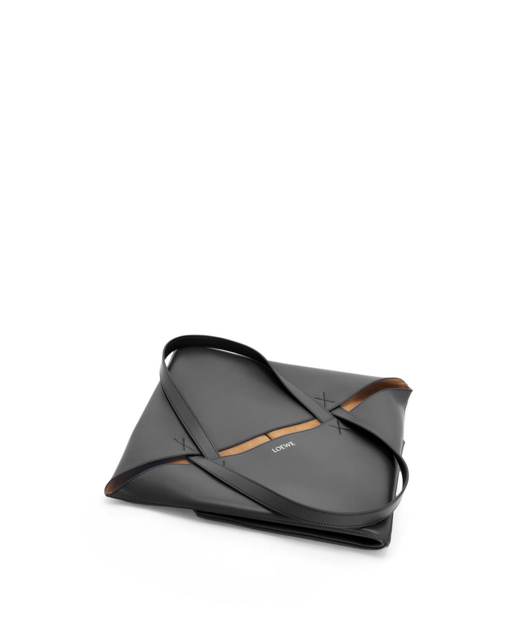 LOEWE Черная кожаная сумка тоут, фото 5