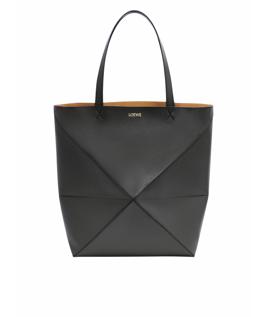 LOEWE Черная кожаная сумка тоут, фото 1