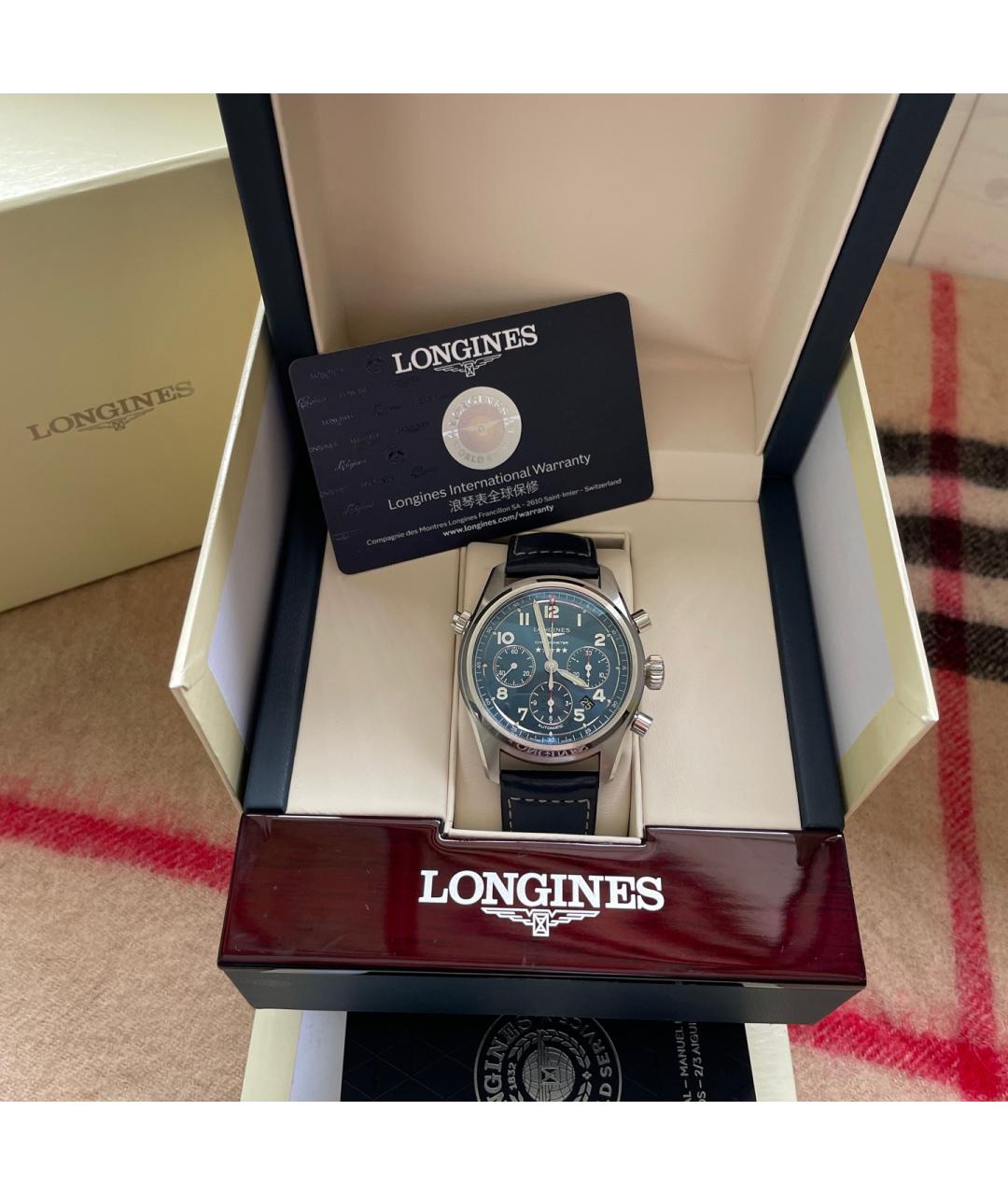 LONGINES Темно-синие металлические часы, фото 2