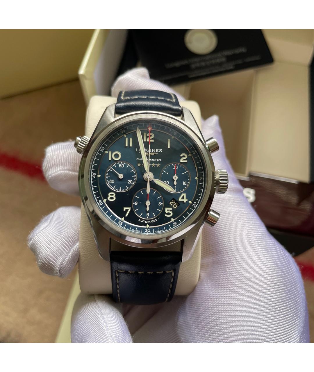 LONGINES Темно-синие металлические часы, фото 8