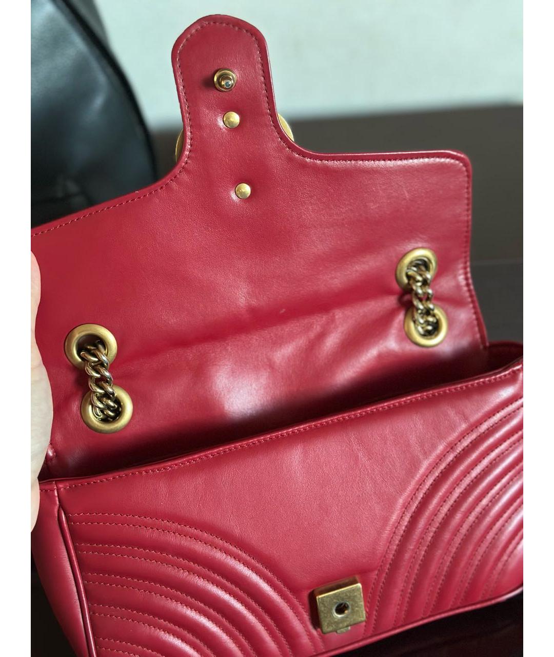 GUCCI Красная кожаная сумка через плечо, фото 3