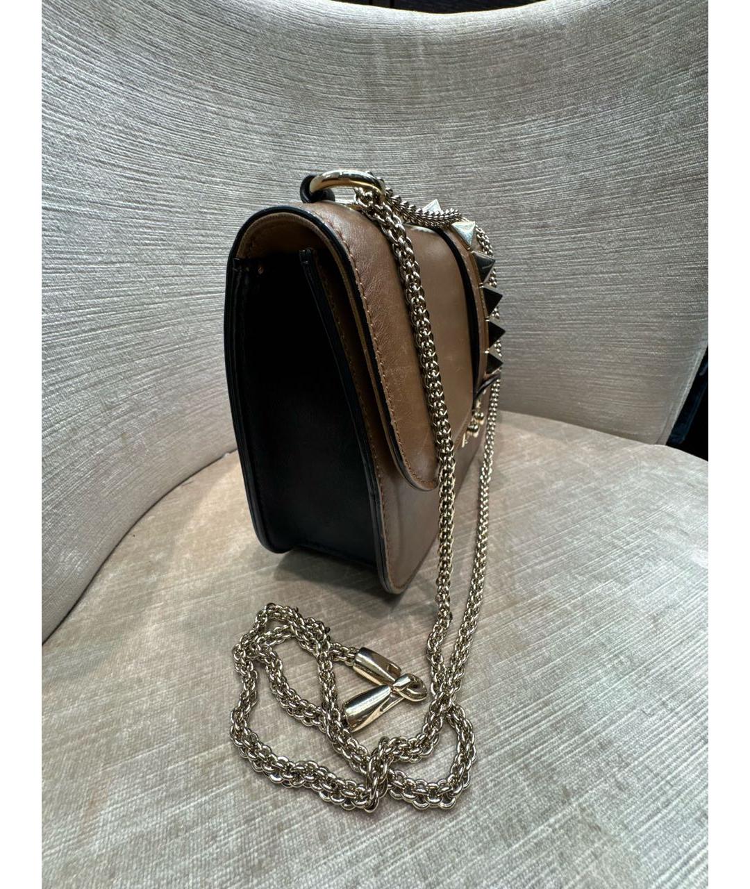 VALENTINO Коричневая кожаная сумка через плечо, фото 7