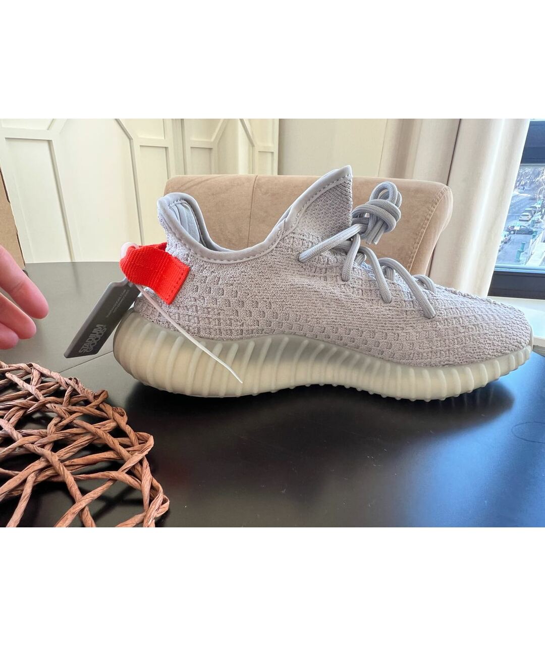 ADIDAS YEEZY Серые текстильные кроссовки, фото 2