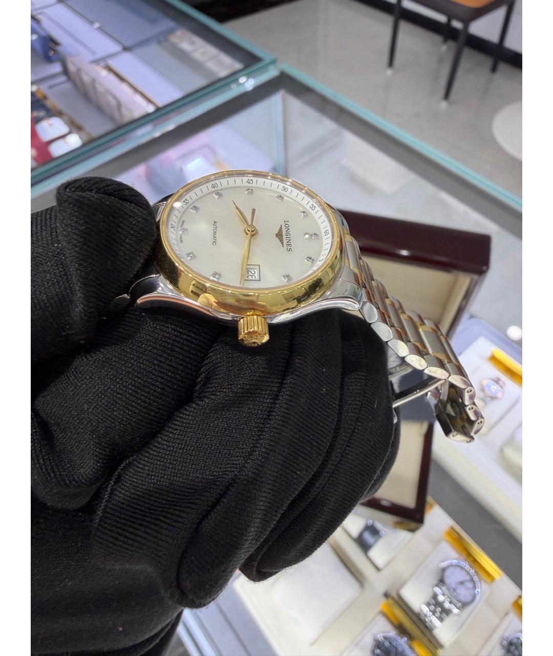 LONGINES Белые металлические часы, фото 4