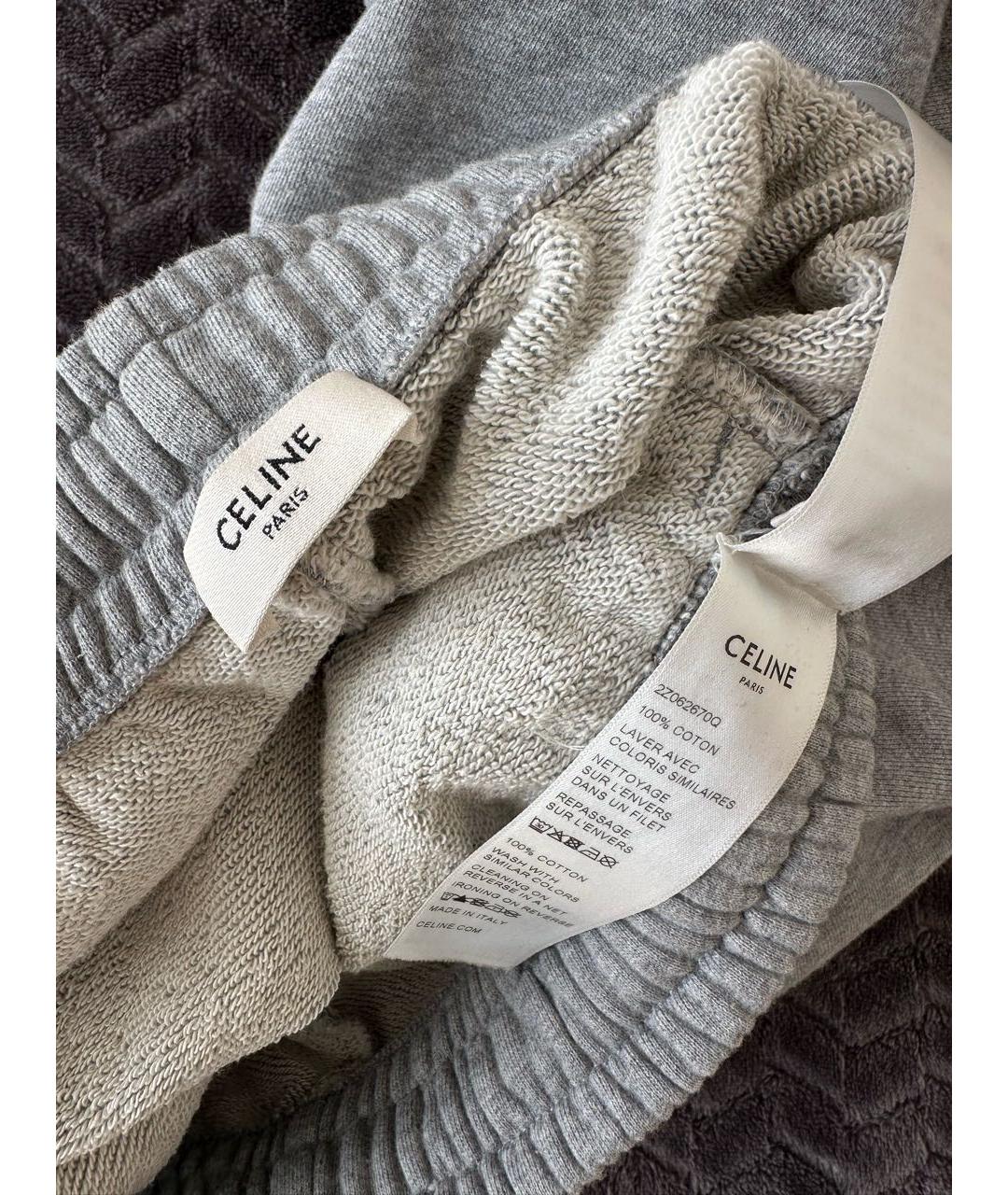 CELINE Серые хлопковые спортивные брюки и шорты, фото 4