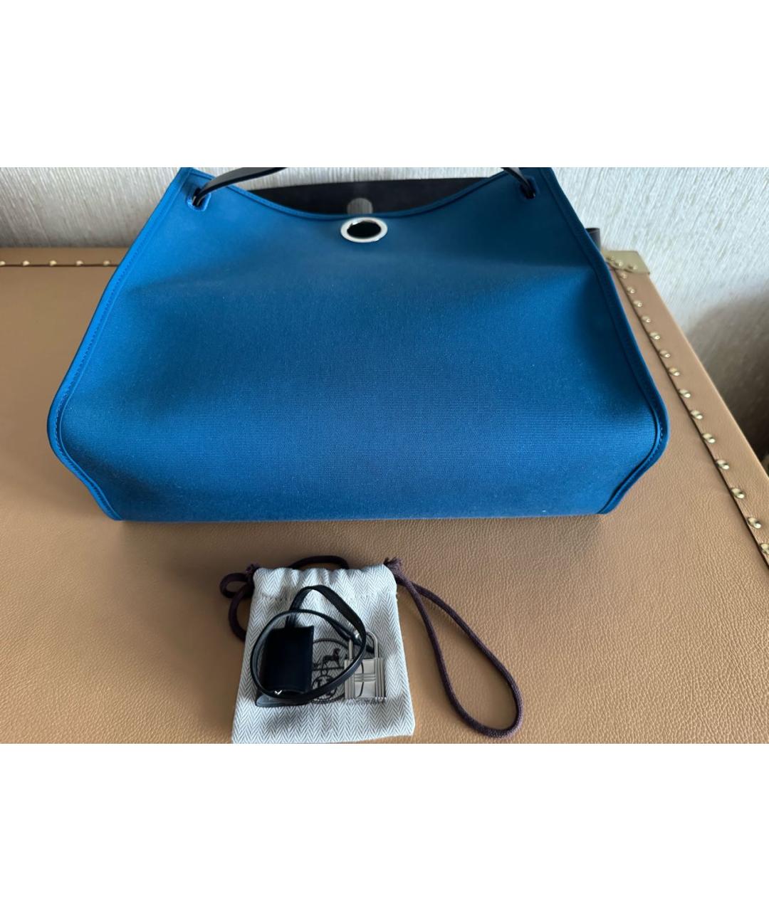 HERMES Синяя сумка тоут, фото 8