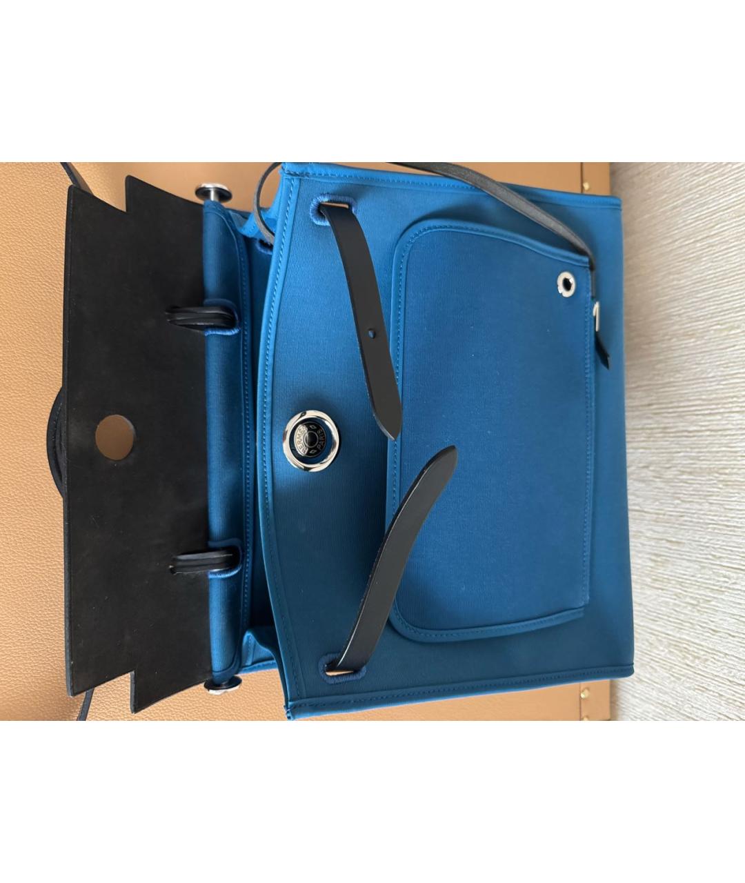 HERMES Синяя сумка тоут, фото 5