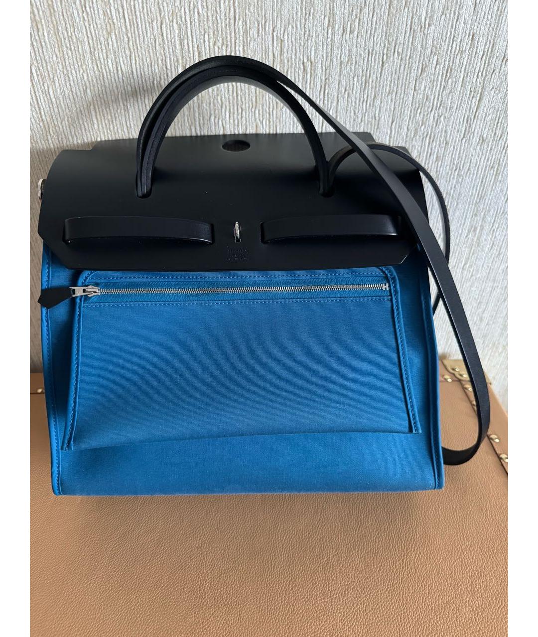 HERMES Синяя сумка тоут, фото 3