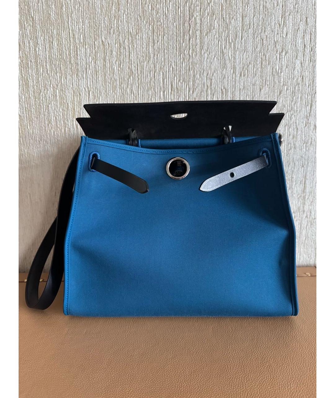 HERMES Синяя сумка тоут, фото 9