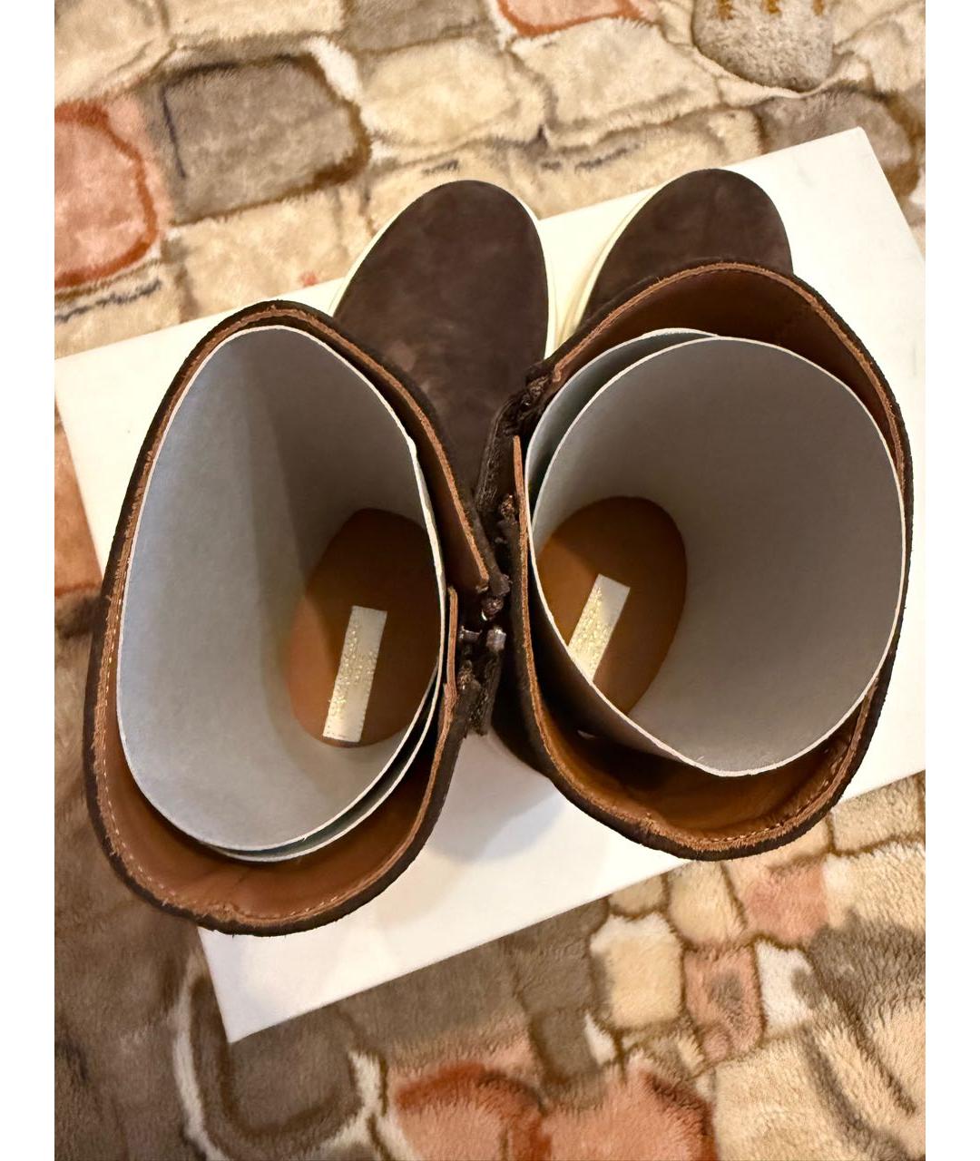 DOLCE&GABBANA Коричневые замшевые полусапоги, фото 3