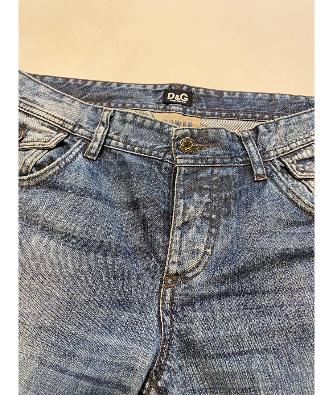 DOLCE&GABBANA Синие хлопковые прямые джинсы, фото 3