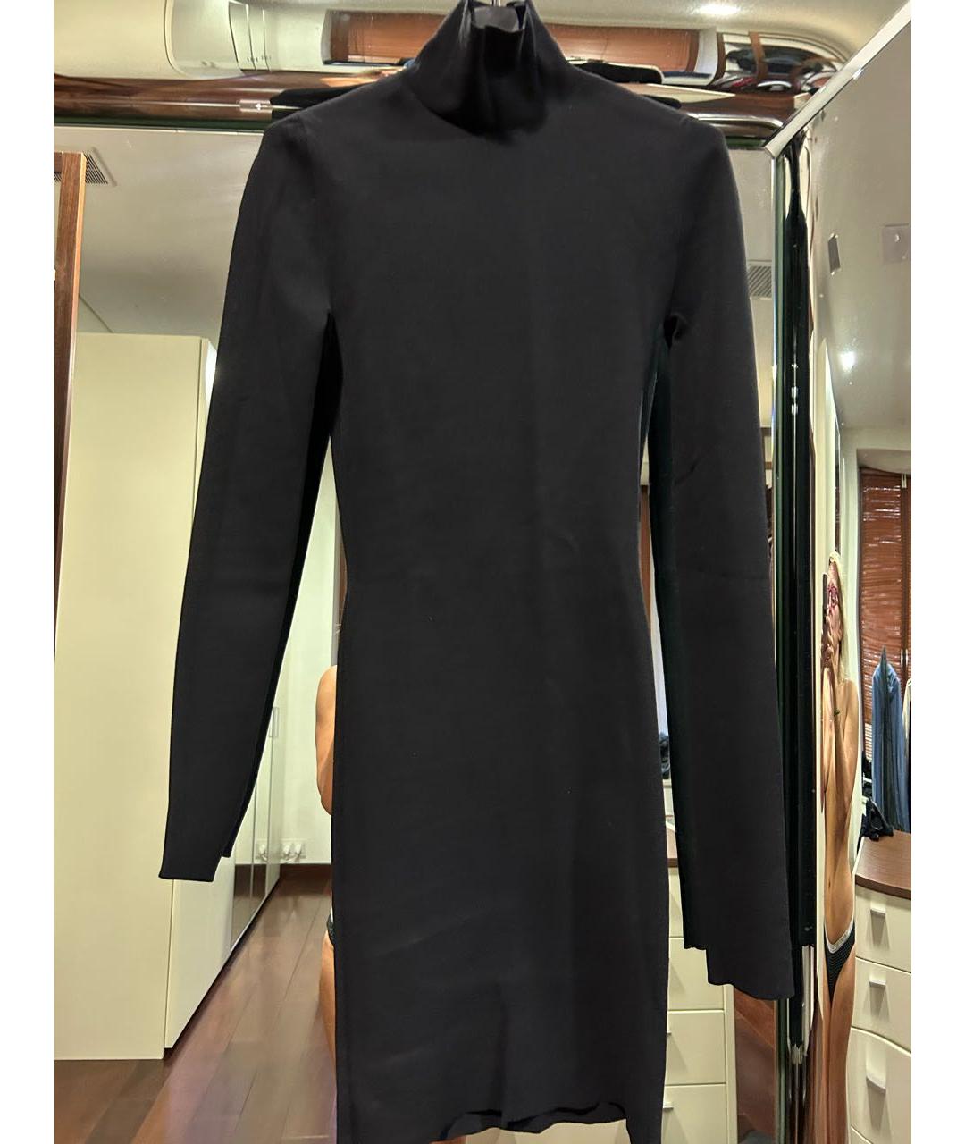 BALENCIAGA Черное полиуретановое коктейльное платье, фото 2