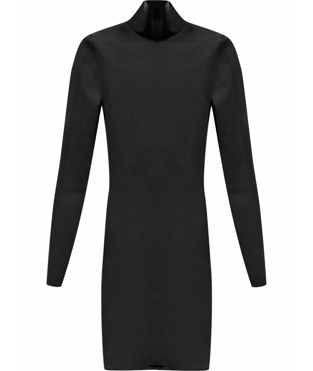 BALENCIAGA Черное полиуретановое коктейльное платье, фото 1