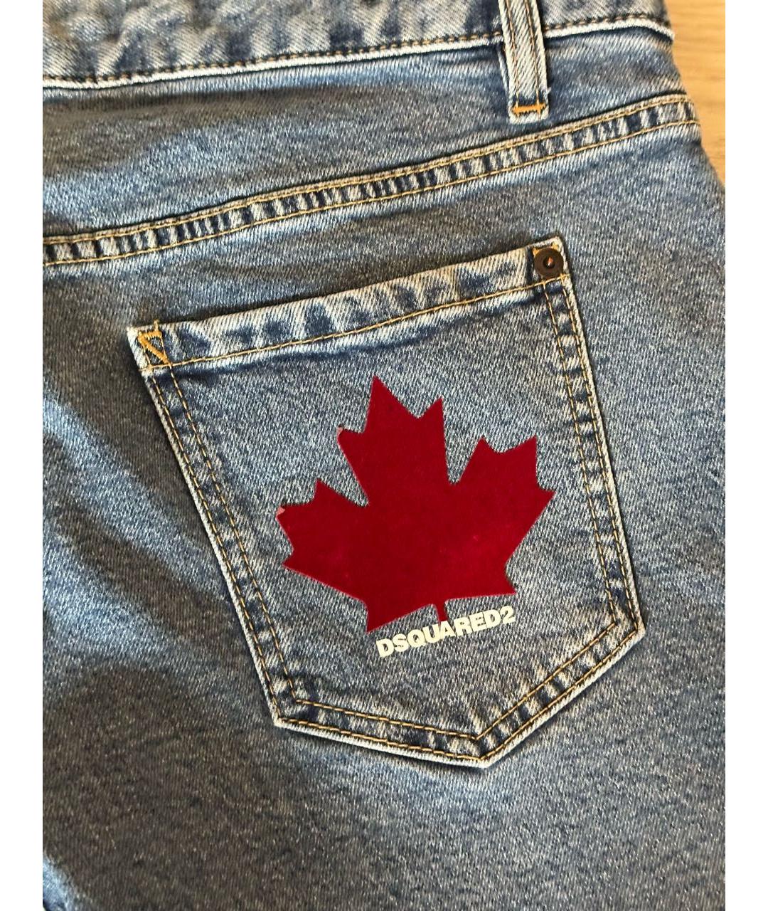 DSQUARED2 Голубые хлопковые прямые джинсы, фото 6