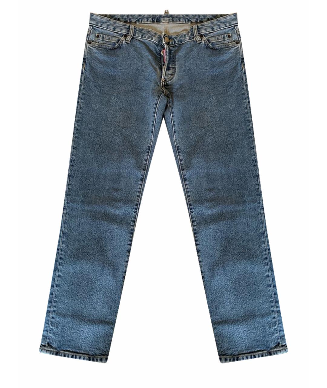 DSQUARED2 Голубые хлопковые прямые джинсы, фото 1