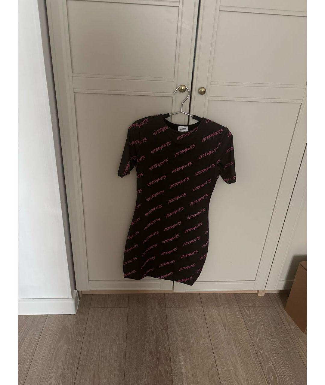 VETEMENTS Черное полиамидовое повседневное платье, фото 4
