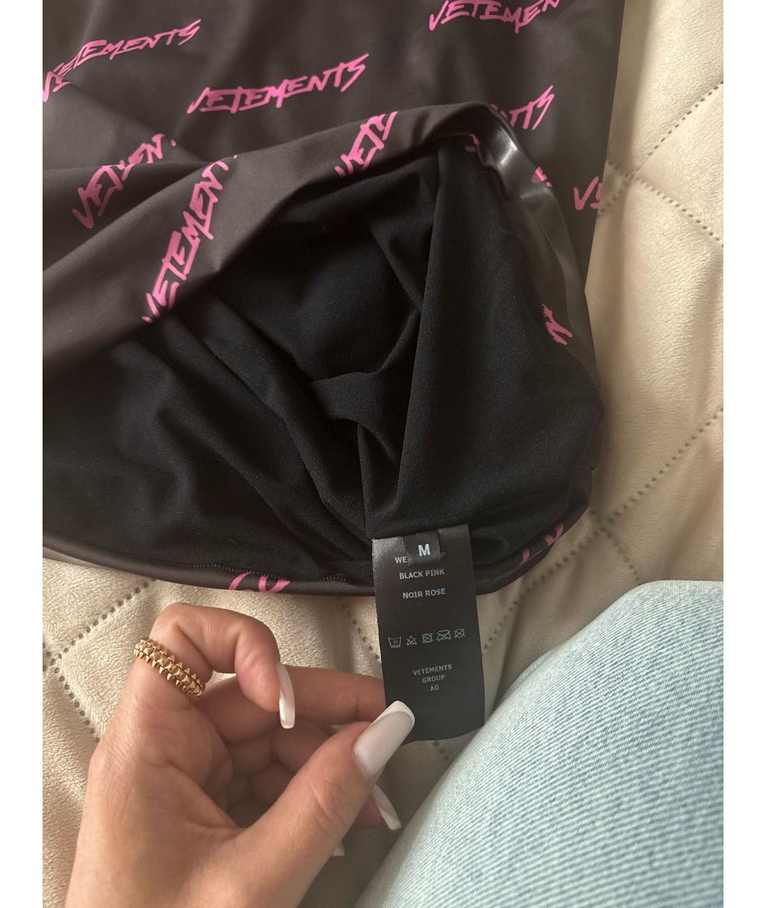 VETEMENTS Черное полиамидовое повседневное платье, фото 3