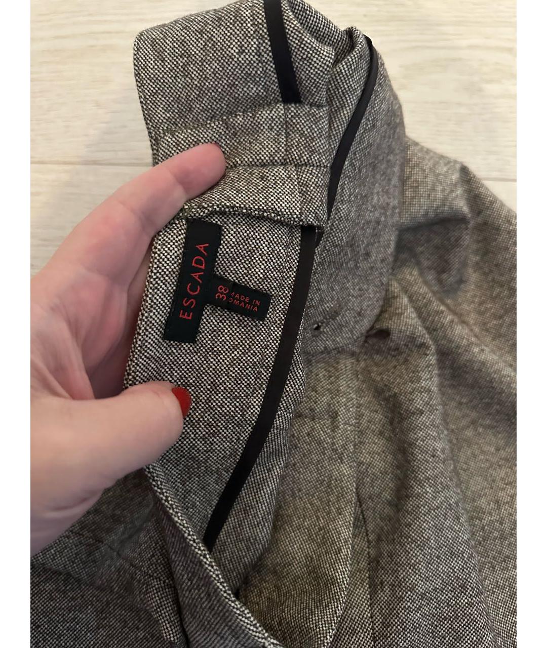 ESCADA Коричневые шерстяные брюки широкие, фото 3