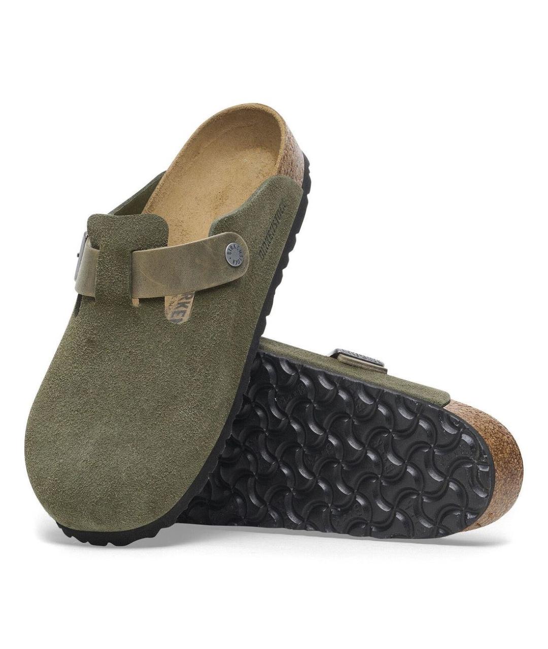 BIRKENSTOCK Хаки замшевые сандалии, фото 3