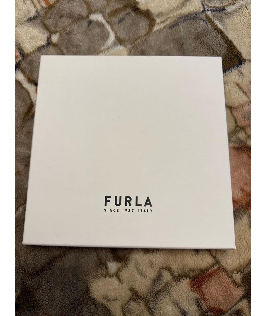FURLA Голубой шелковый платок, фото 4