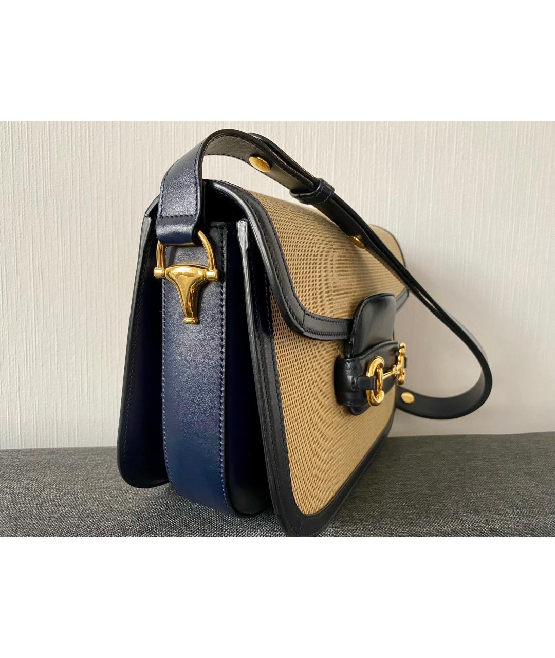 GUCCI Бежевая кожаная сумка через плечо, фото 2