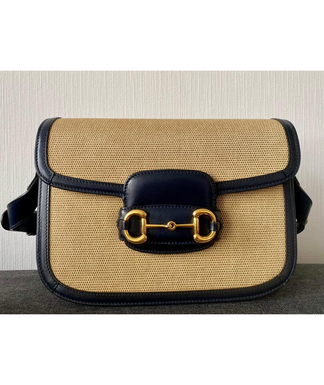 GUCCI Бежевая кожаная сумка через плечо, фото 7