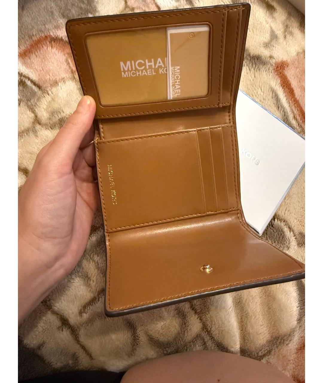 MICHAEL KORS Коричневый кожаный кошелек, фото 4