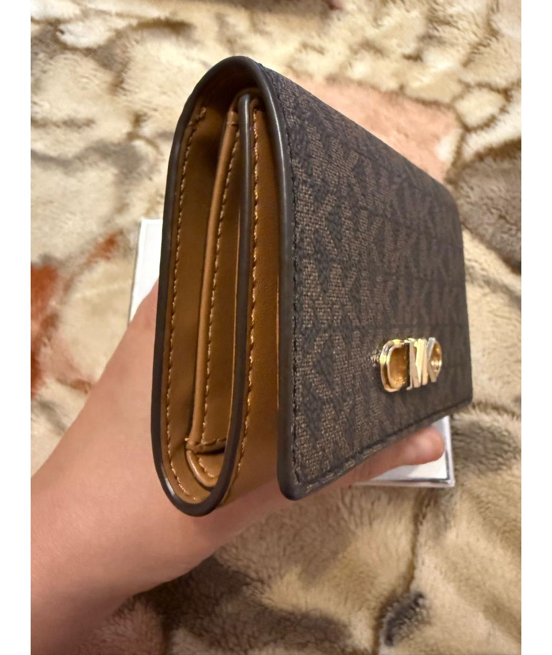 MICHAEL KORS Коричневый кожаный кошелек, фото 2