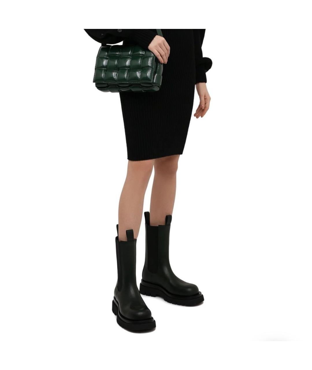 BOTTEGA VENETA Зеленые кожаные ботинки, фото 4
