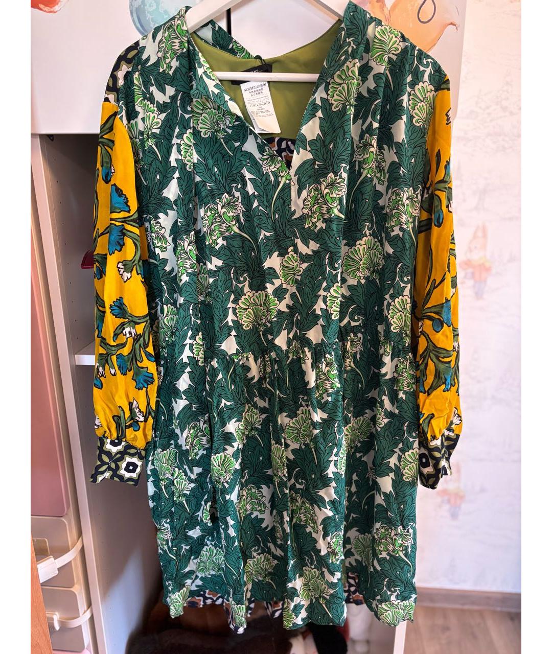 WEEKEND MAX MARA Зеленые шелковое повседневное платье, фото 5