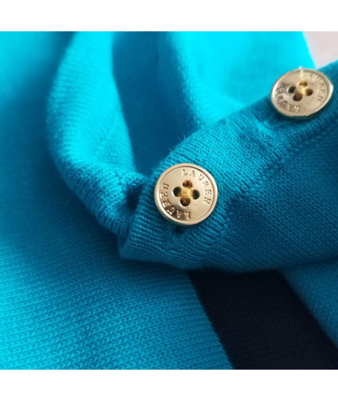 RALPH LAUREN Бирюзовый хлопковый джемпер / свитер, фото 4