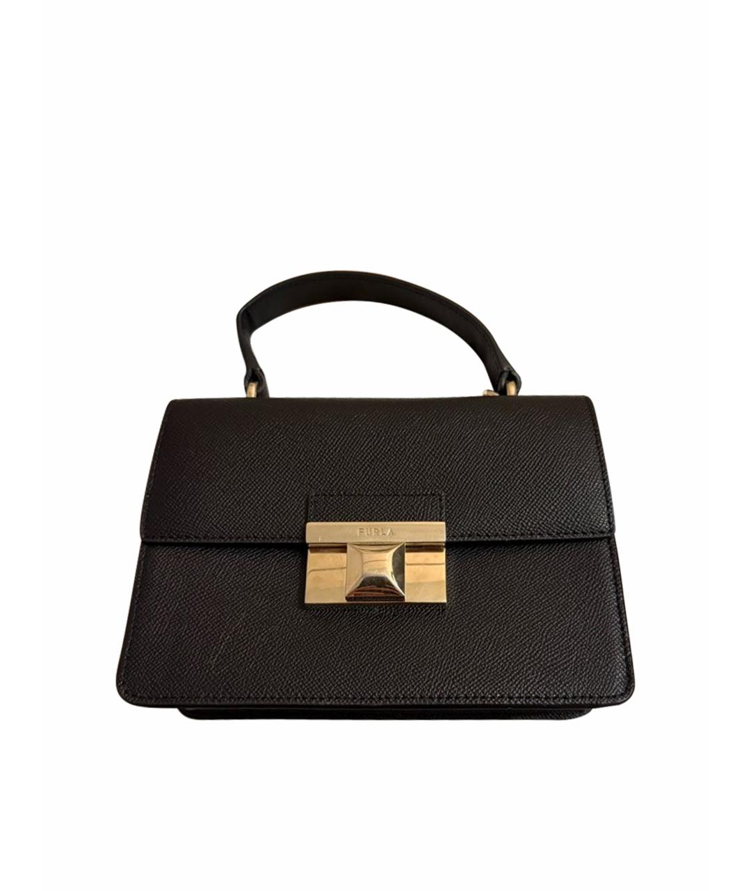 FURLA Черная кожаная сумка через плечо, фото 1