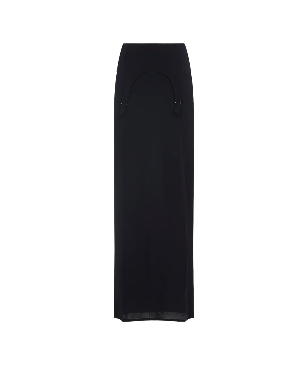 JEAN PAUL GAULTIER Темно-синяя вискозная юбка макси, фото 1