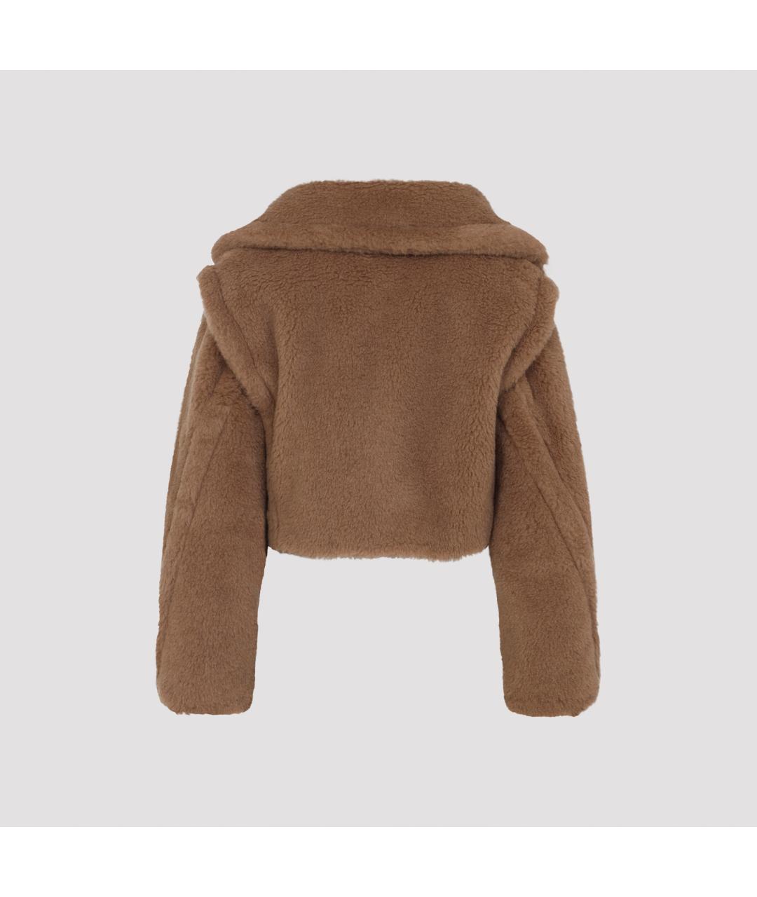 MAX MARA Коричневая шерстяная шуба, фото 4