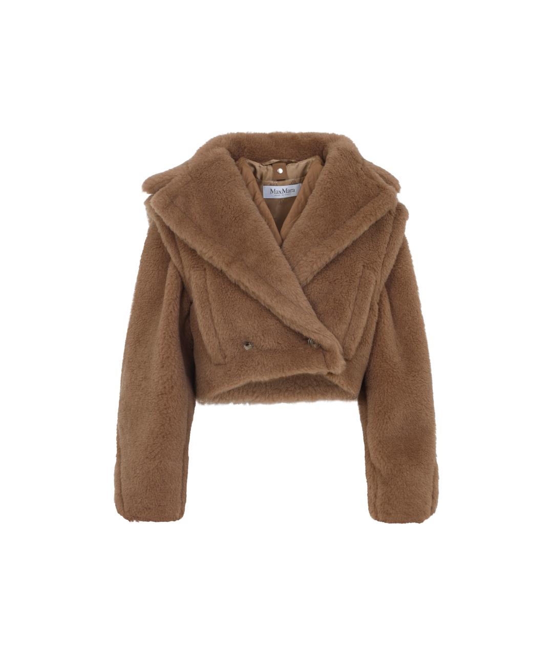 MAX MARA Коричневая шерстяная шуба, фото 1