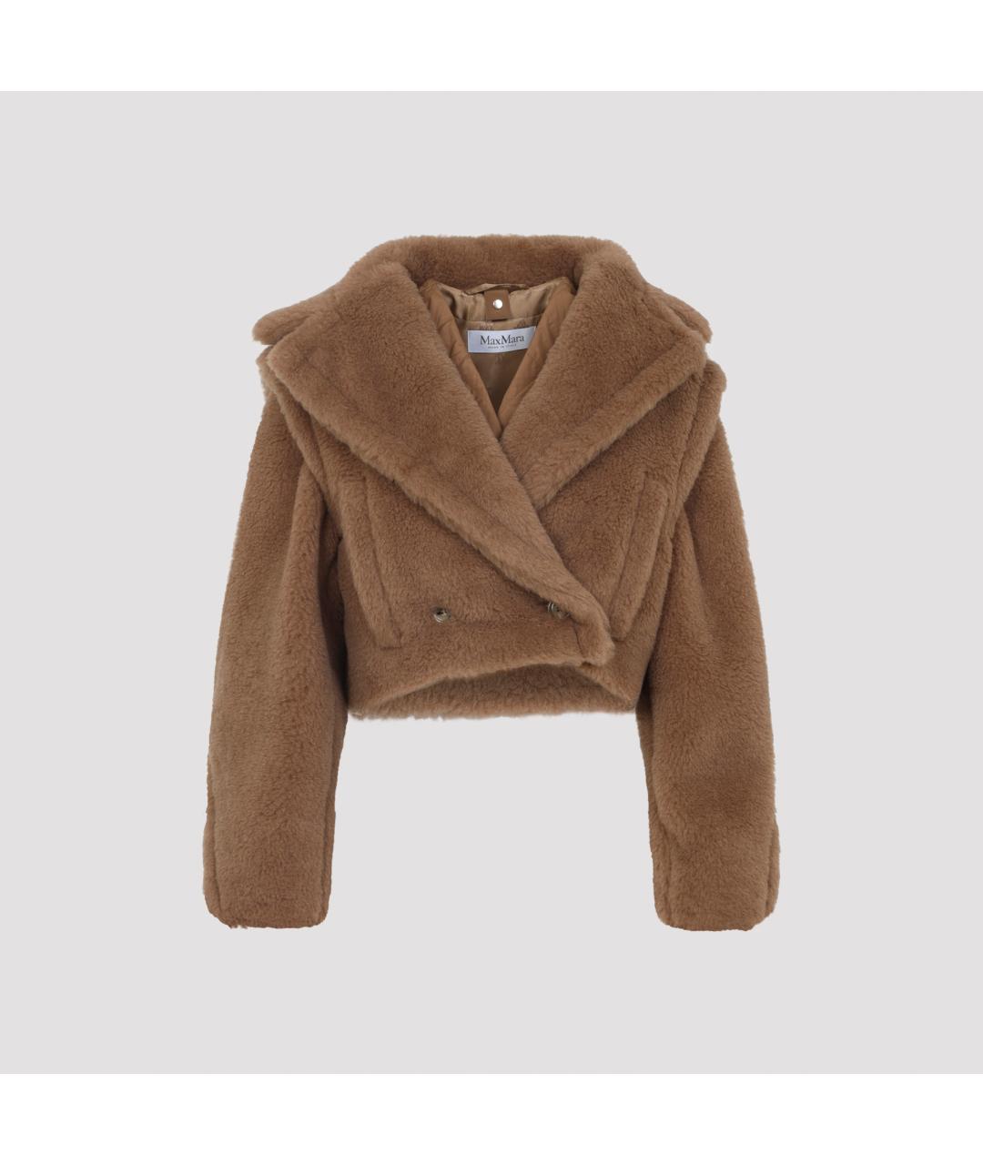 MAX MARA Коричневая шерстяная шуба, фото 2