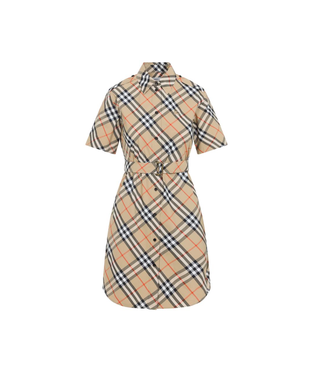 BURBERRY Бежевое хлопковое платье, фото 1