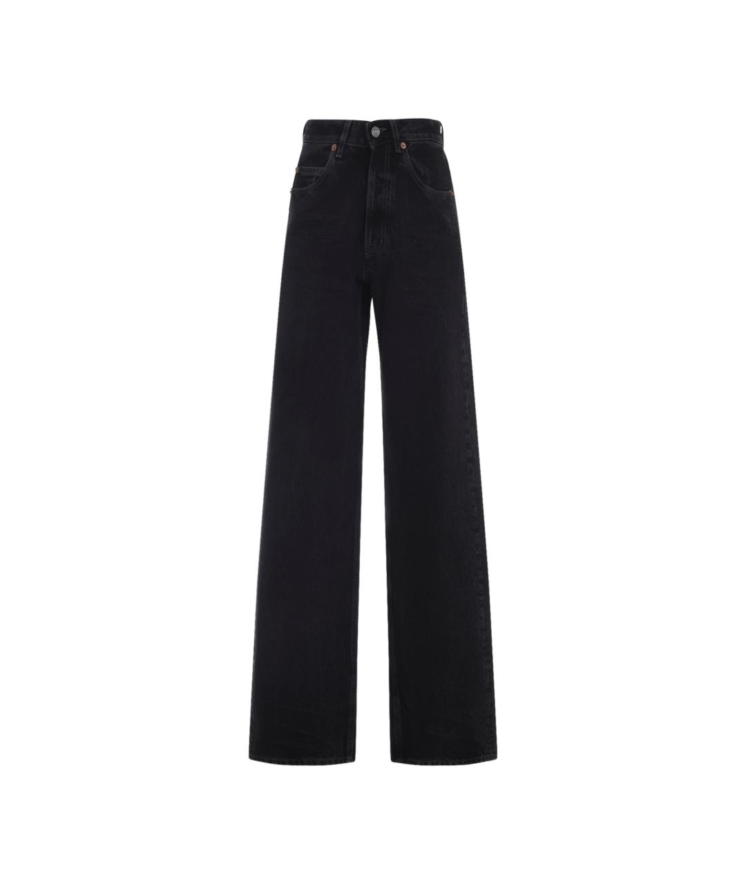 SAINT LAURENT Черные хлопковые прямые джинсы, фото 1