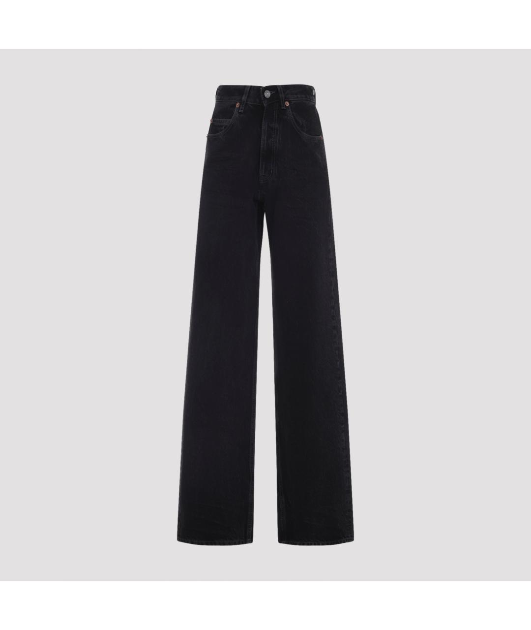 SAINT LAURENT Черные хлопковые прямые джинсы, фото 3