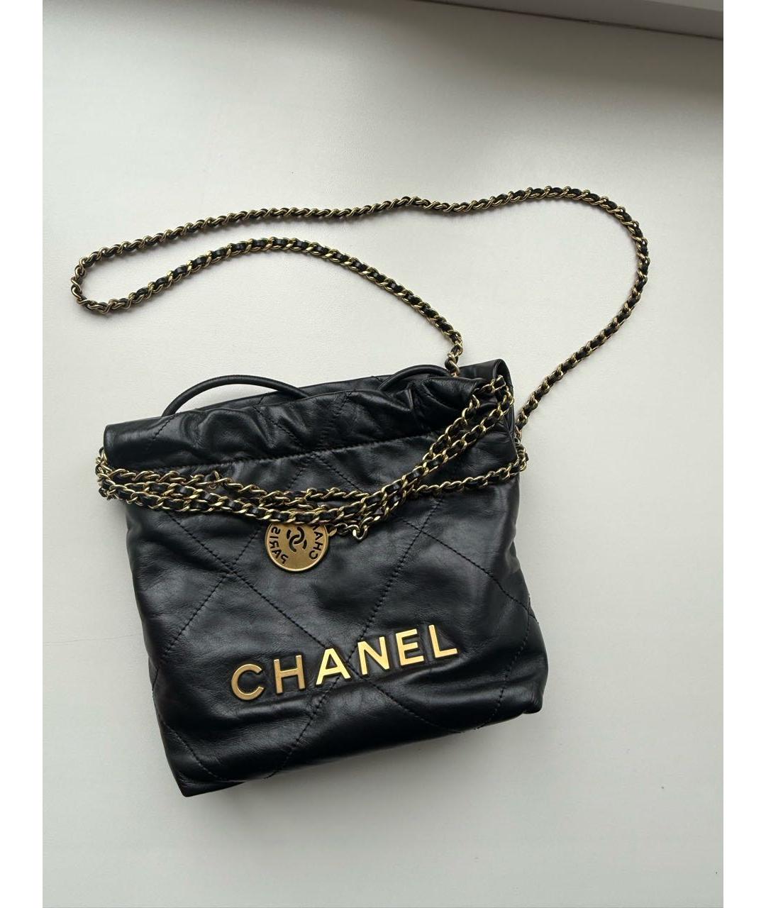 CHANEL Черная кожаная сумка через плечо, фото 4