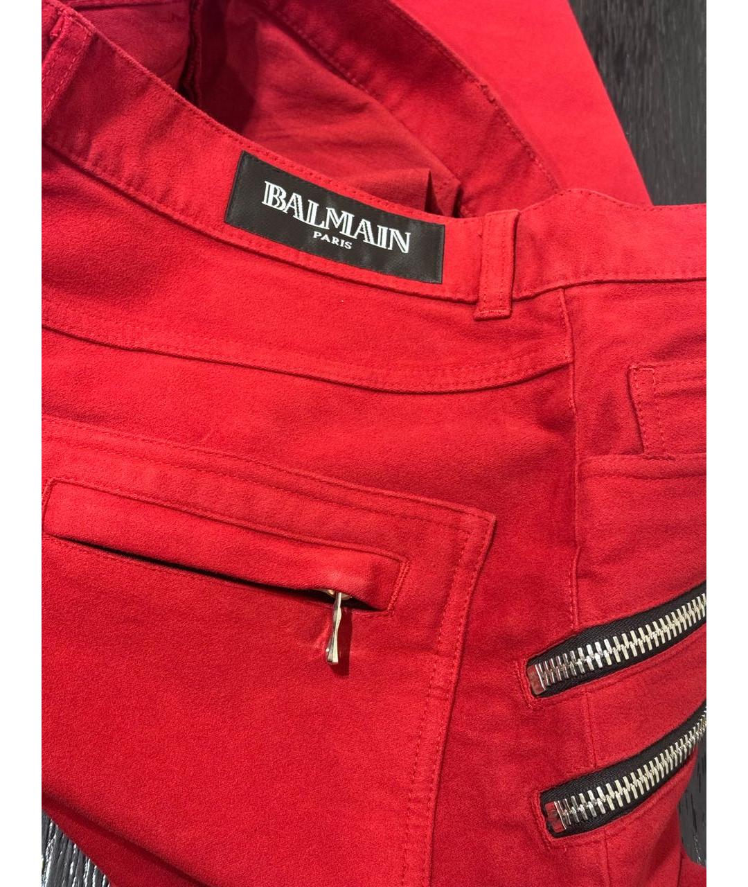BALMAIN Бордовые хлопковые джинсы скинни, фото 4