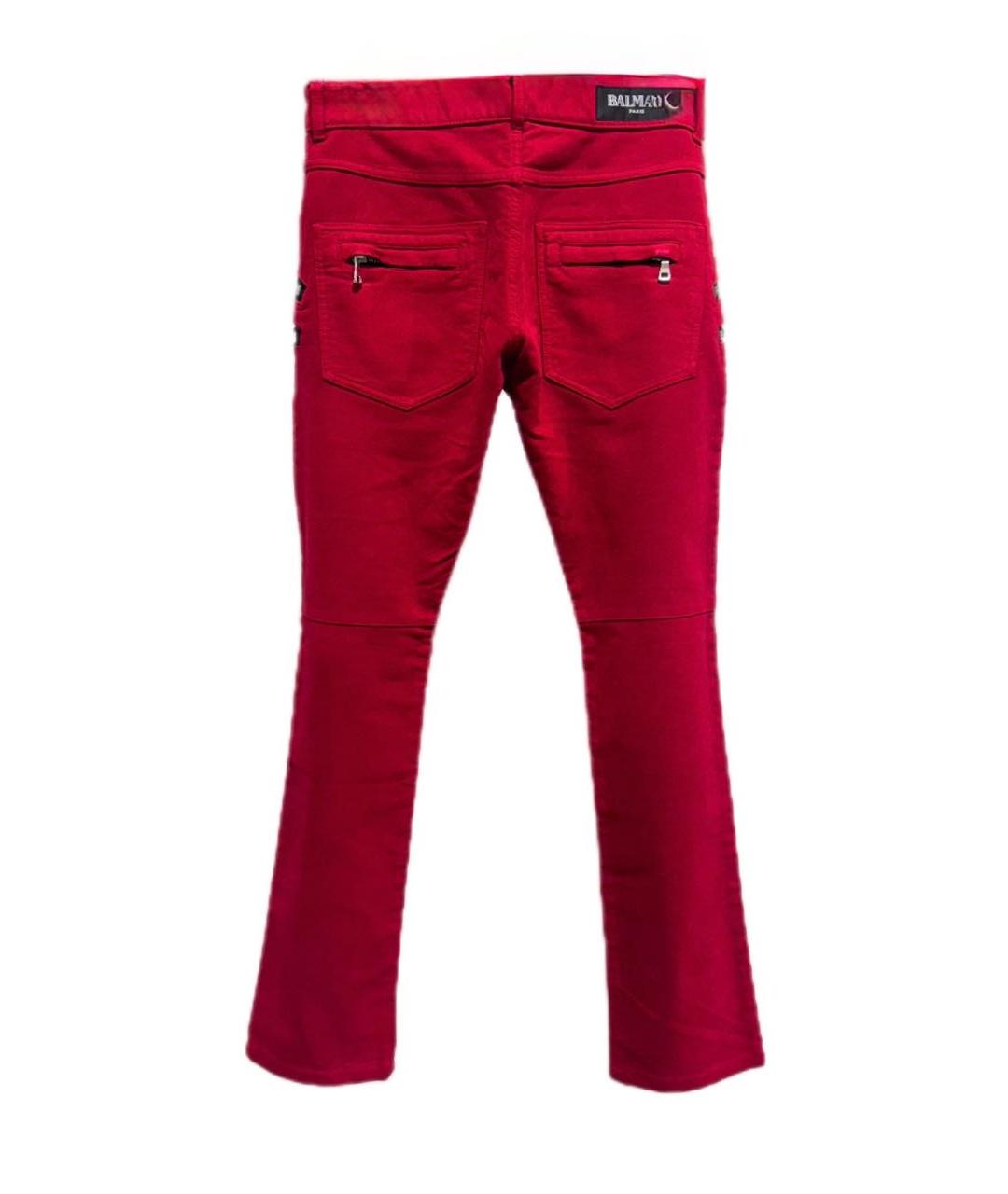 BALMAIN Бордовые хлопковые джинсы скинни, фото 2