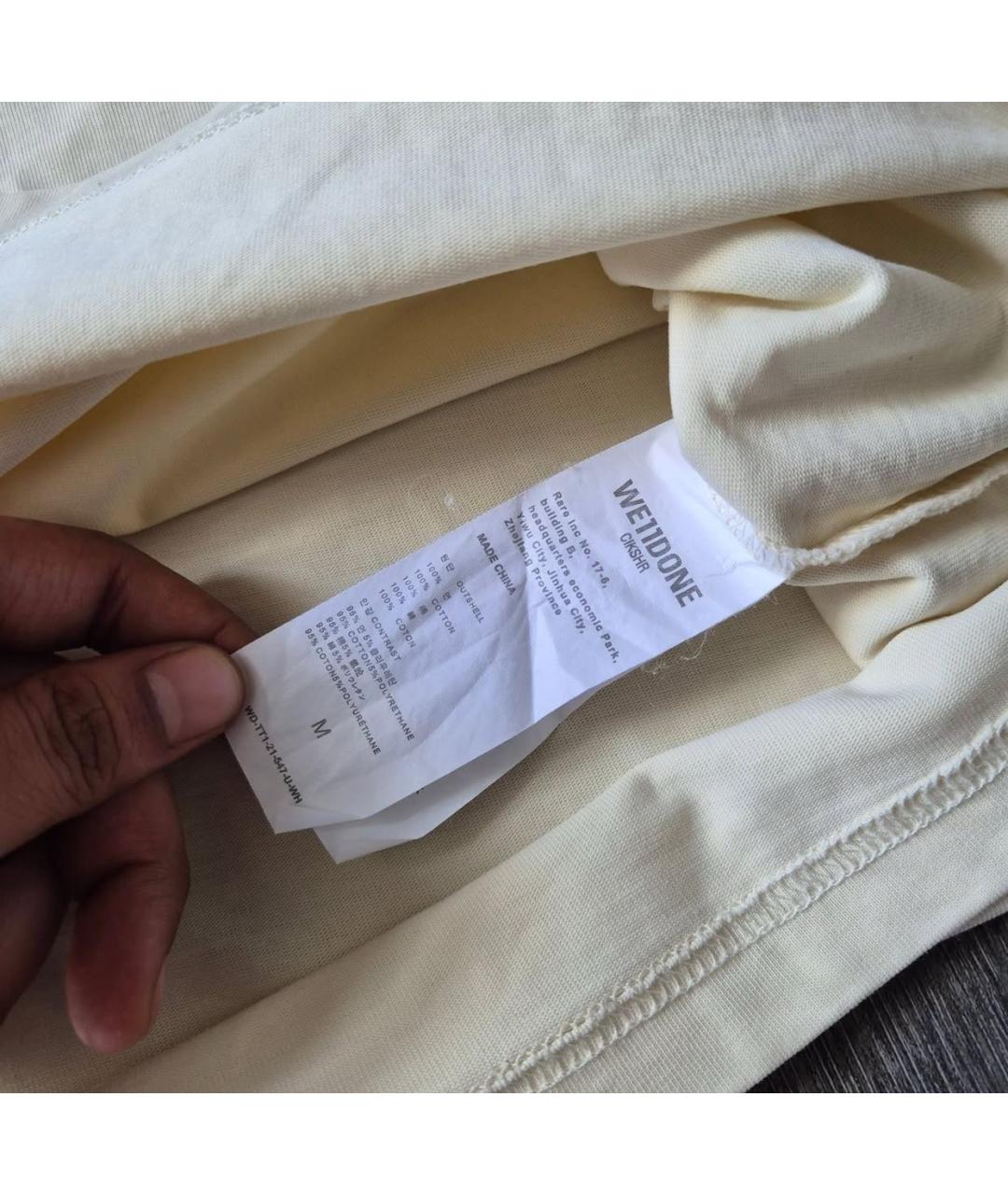 WE11DONE Бежевая хлопковая футболка, фото 5