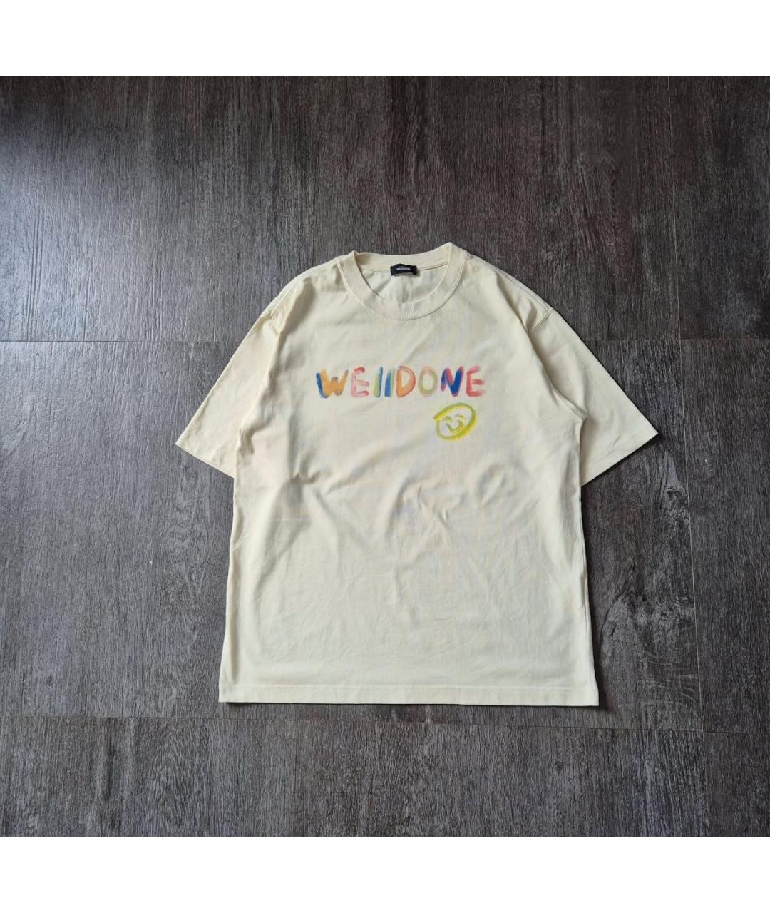 WE11DONE Бежевая хлопковая футболка, фото 6