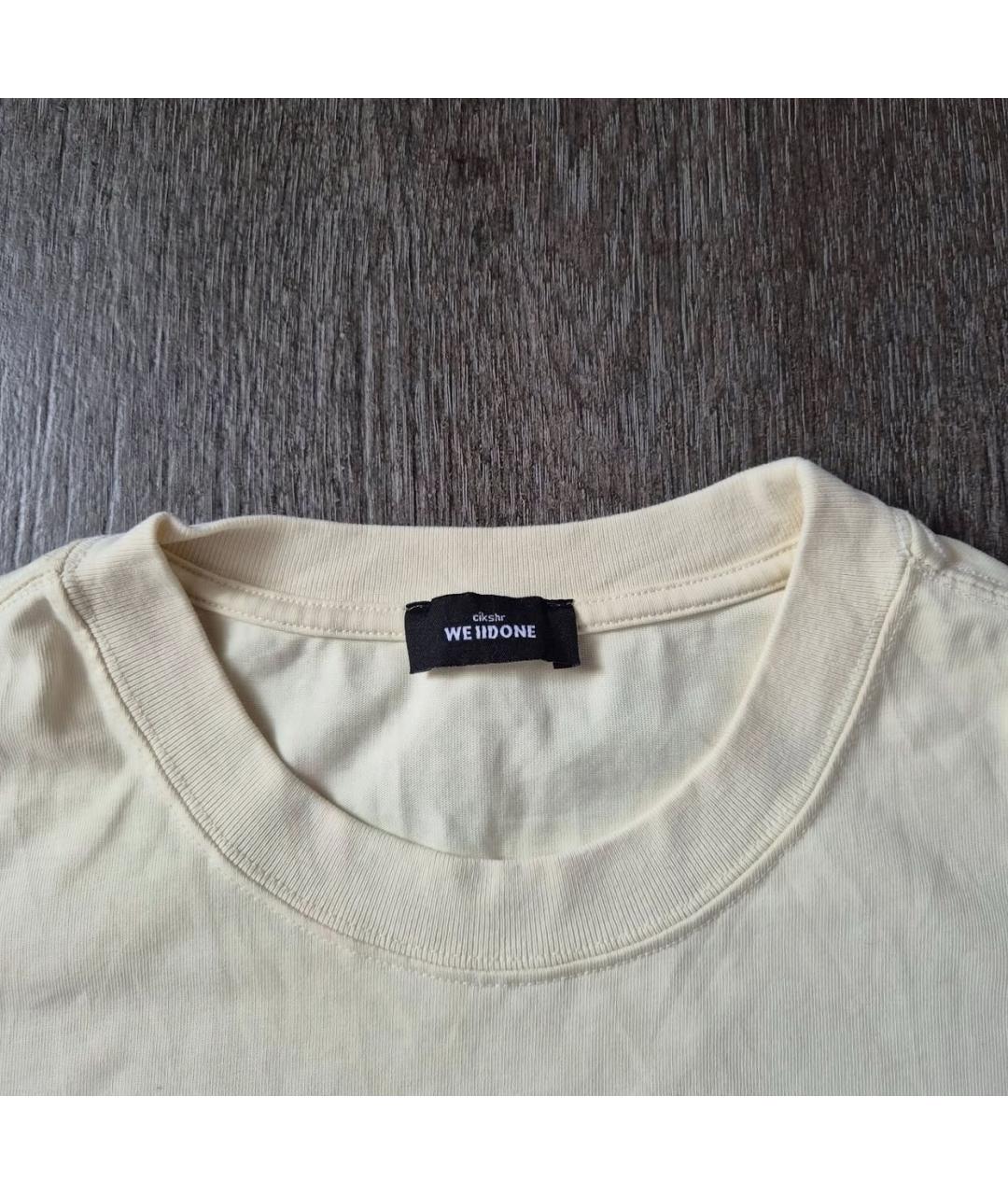 WE11DONE Бежевая хлопковая футболка, фото 4
