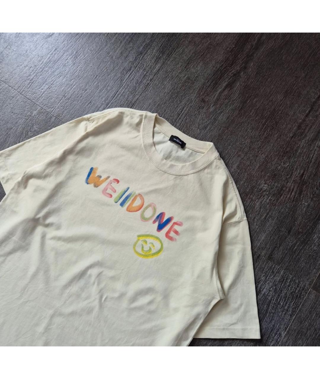 WE11DONE Бежевая хлопковая футболка, фото 3