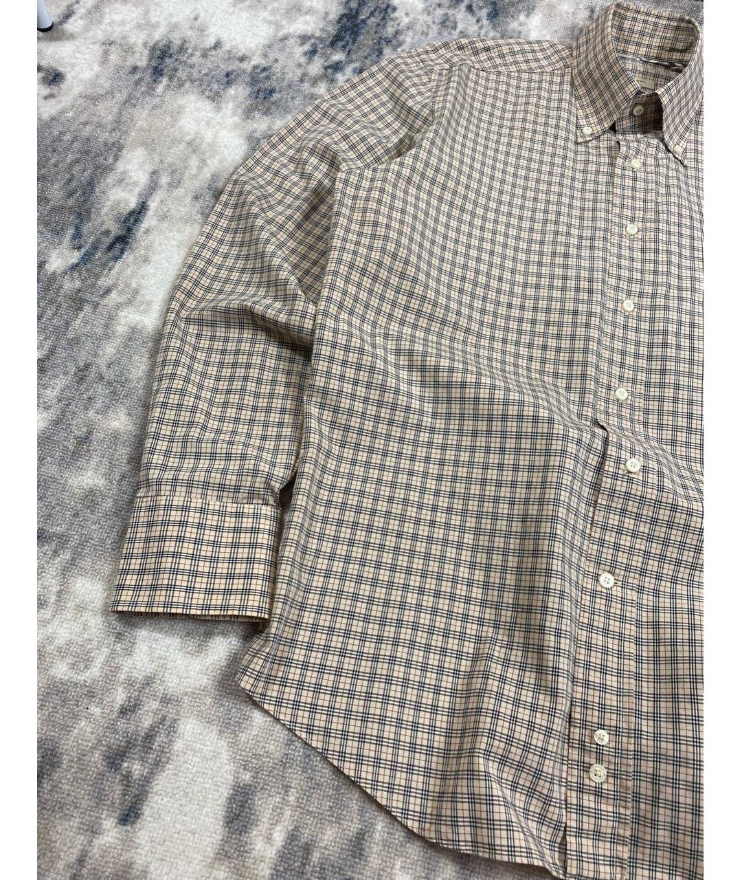BURBERRY Бежевая хлопковая кэжуал рубашка, фото 3